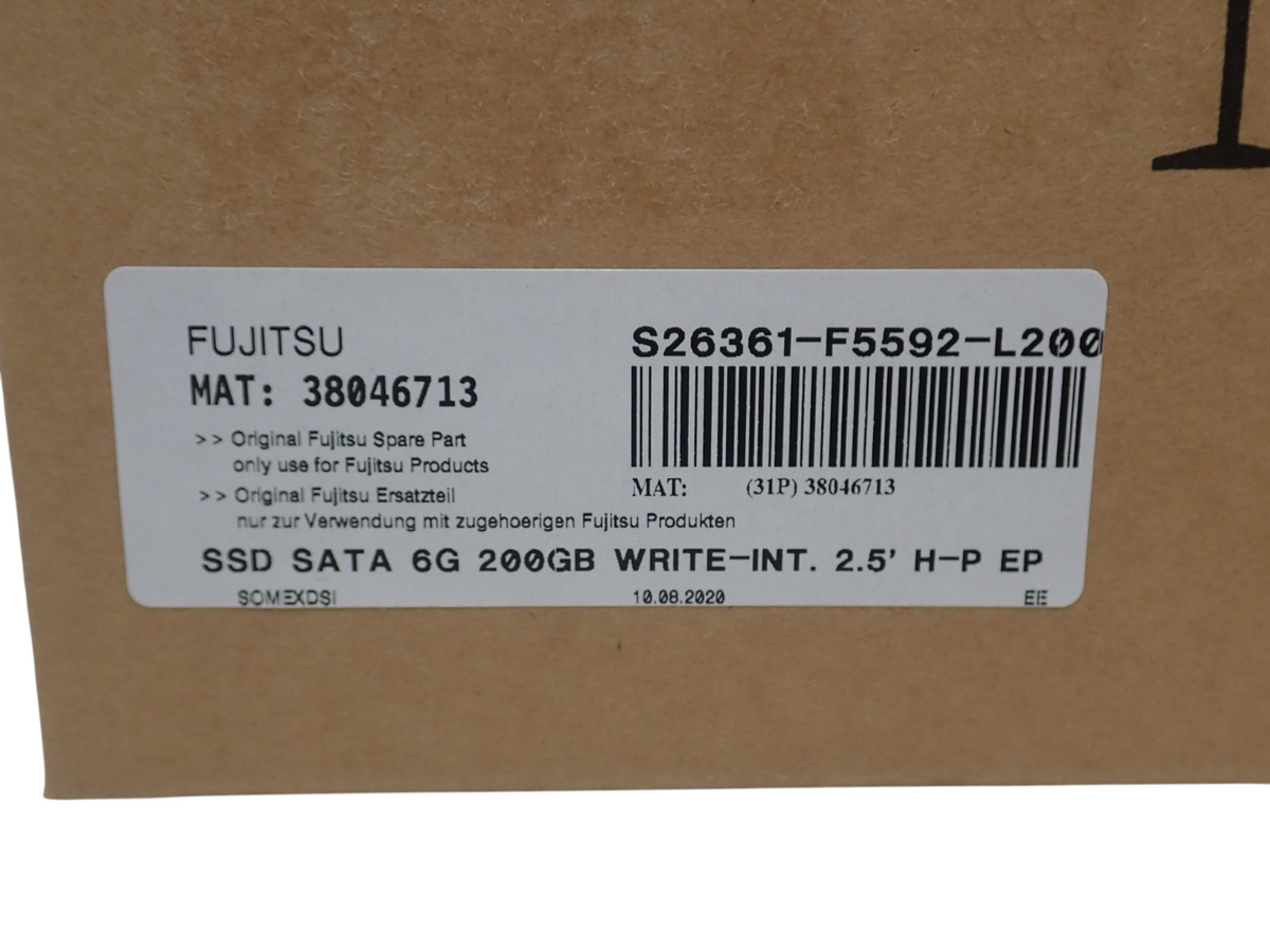 NEW Fujitsu 200GB SATA 6G Write Intensive 2.5" Hot-Plug SSD S26361-F5592-L200