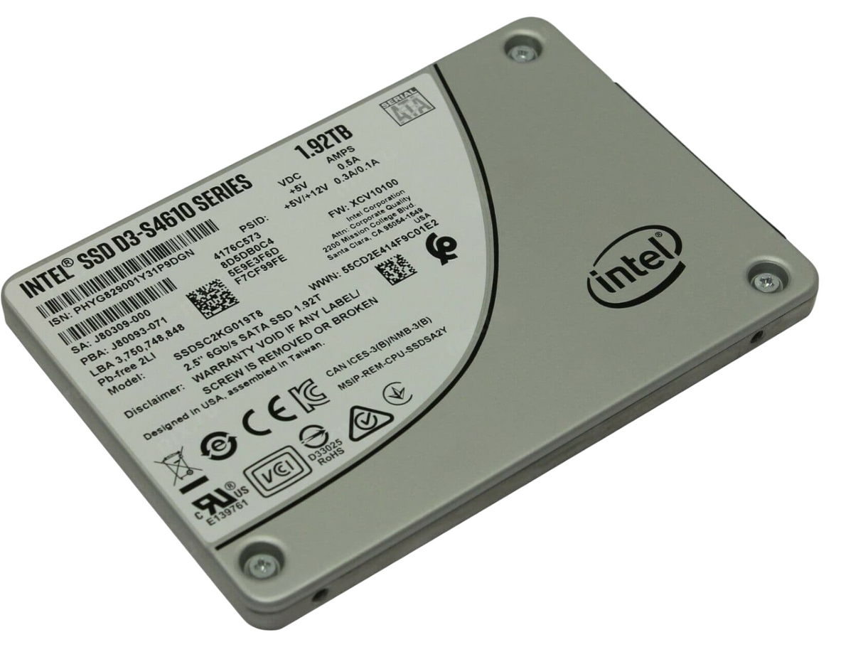 Intel D3-S4610 Series 1.92TB SATA 6G TLC Mixed Use 2.5" SSD SSDSC2KG019T8