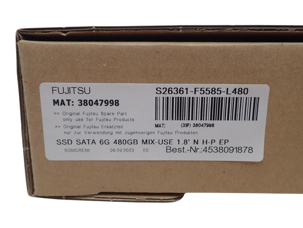 NEW Fujitsu 480GB 1.8" SATA 6G Mixed Use Non Hot Plug SSD S26361-F5585-L480