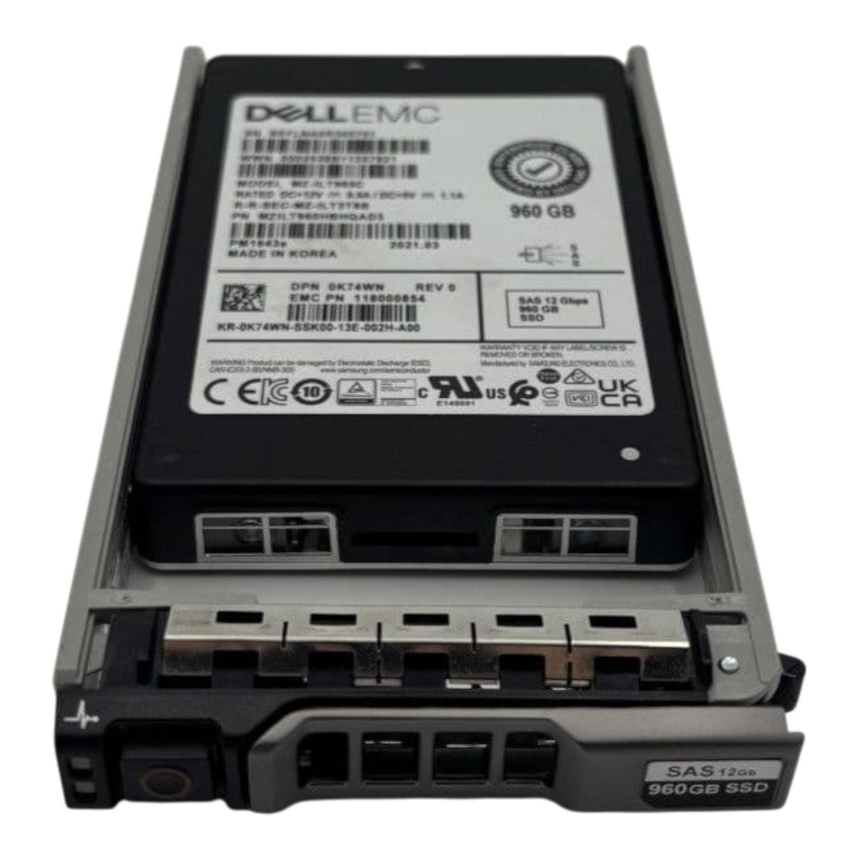 Dell 960GB 2.5" SAS 12G RI TLC HotPlug SSD K74WN MZ-ILT960C + 14th Gen Caddy