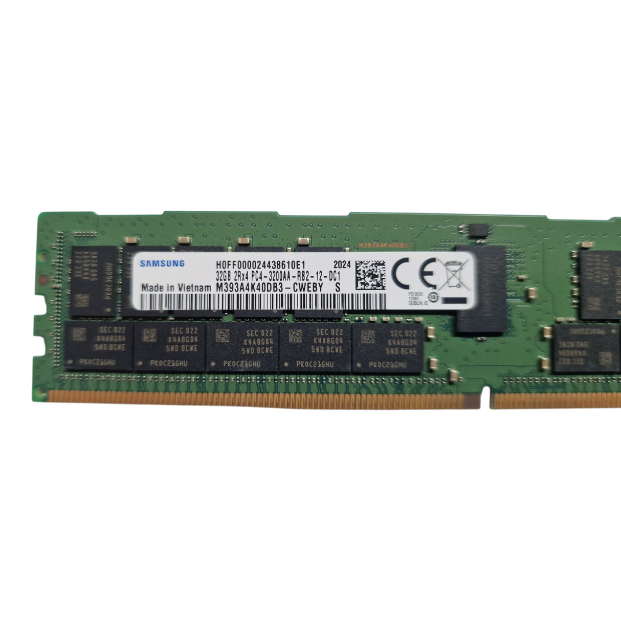 Samsung 32GB 2Rx4 PC4-3200AA ECC RDIMM Memory M393A4K40DB3-CWE