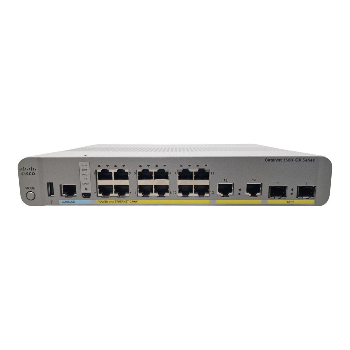 Cisco Catalyst WS-C3560CX-12PD-S 12-Port PoE+ 2x 10G SFP+ Compact Switch