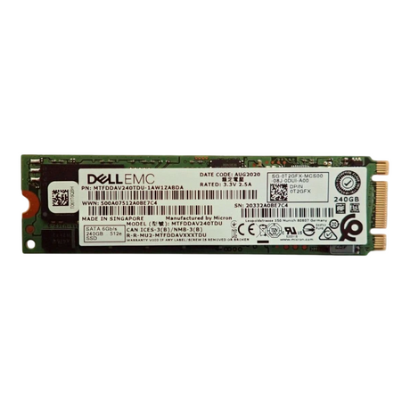 Dell 240GB M.2 SATA 6G 512e Solid State Drive SSD 0T2GFX T2GFX MTFDDAV240TDU