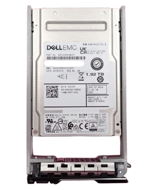 Dell 1.92TB SAS 24G RI 2.5" SFF SSD KPM7XRUG1T92 6K35K + 12/13th Gen Caddy