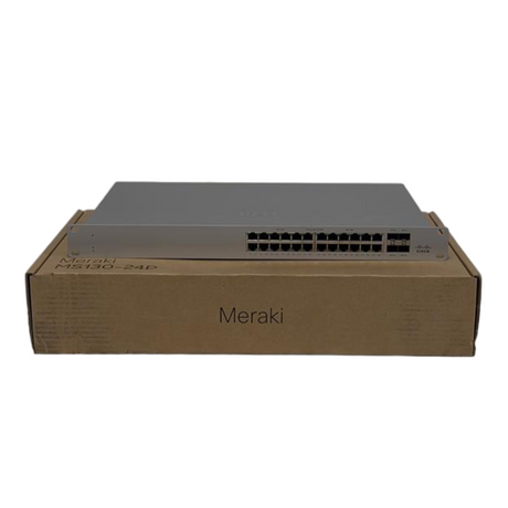 New Cisco Meraki MS130-24P-HW 24x 1GbE RJ45 PoE + 4x 1GbE SFP+ Cloud Switch