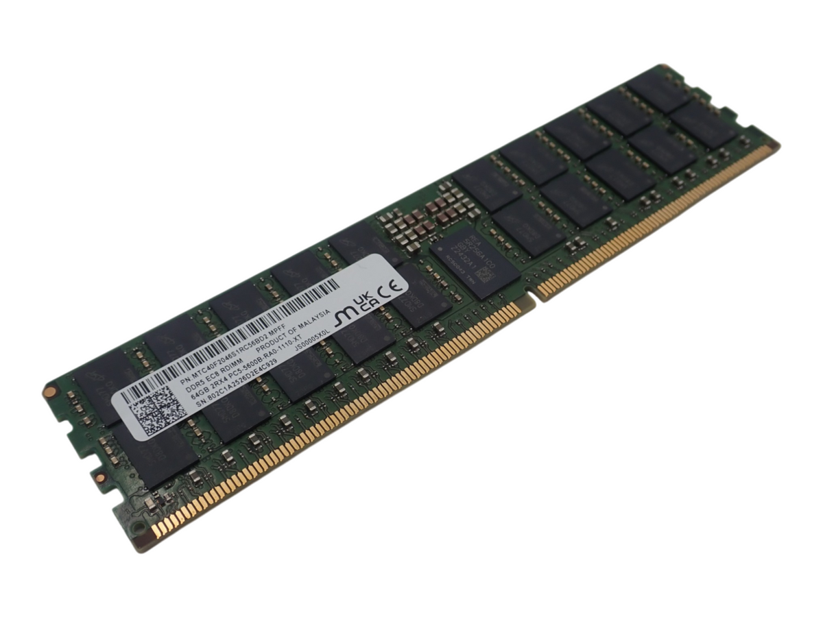 NEW Micron 64GB 2Rx4 PC5-5600B DDR5 ECC RDIMM Server Memory MTC40F2046S1RC56BD2