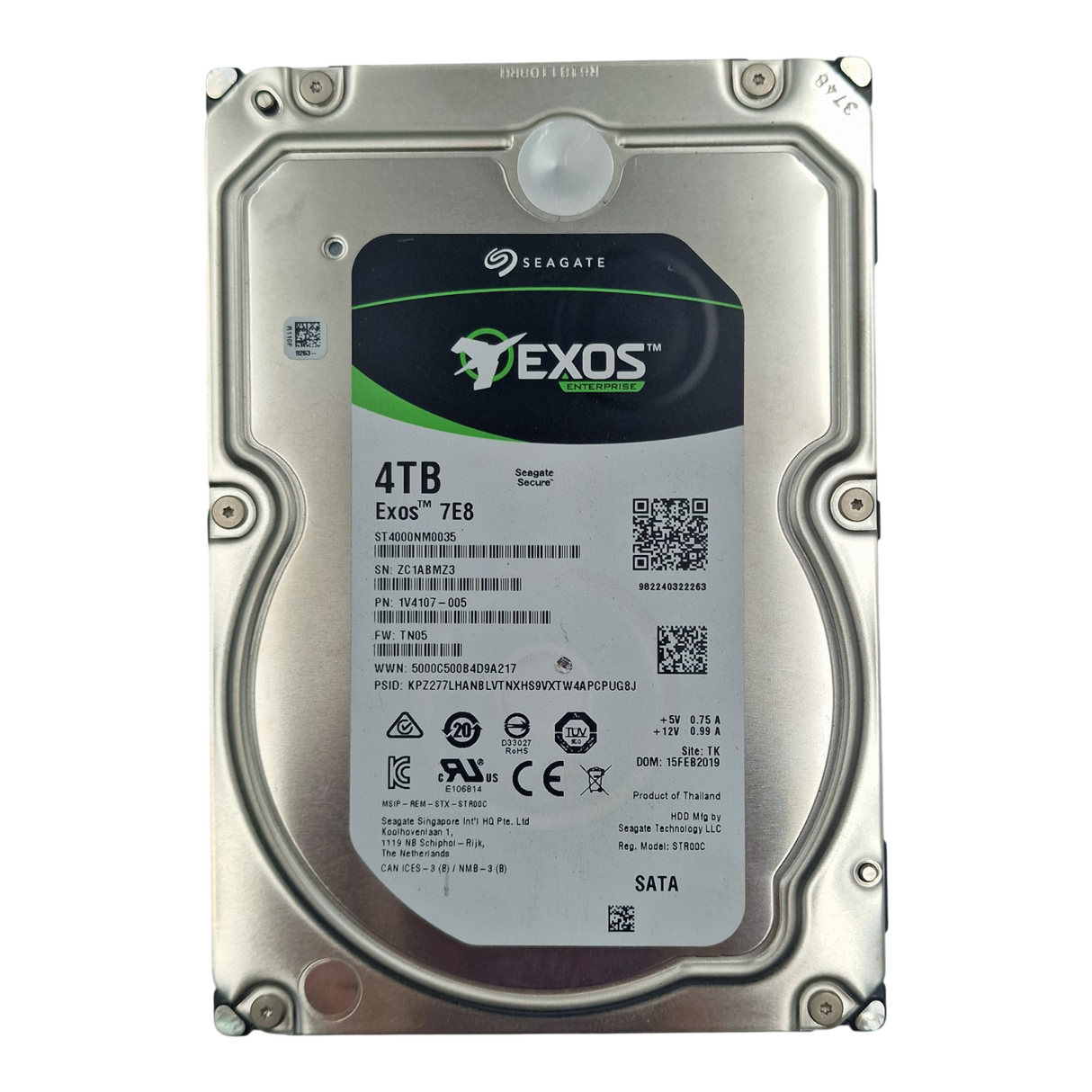 Seagate Exos 7E8 4TB 7.2K SATA 6G 128MB 512n 3.5'' HDD ST4000NM0035