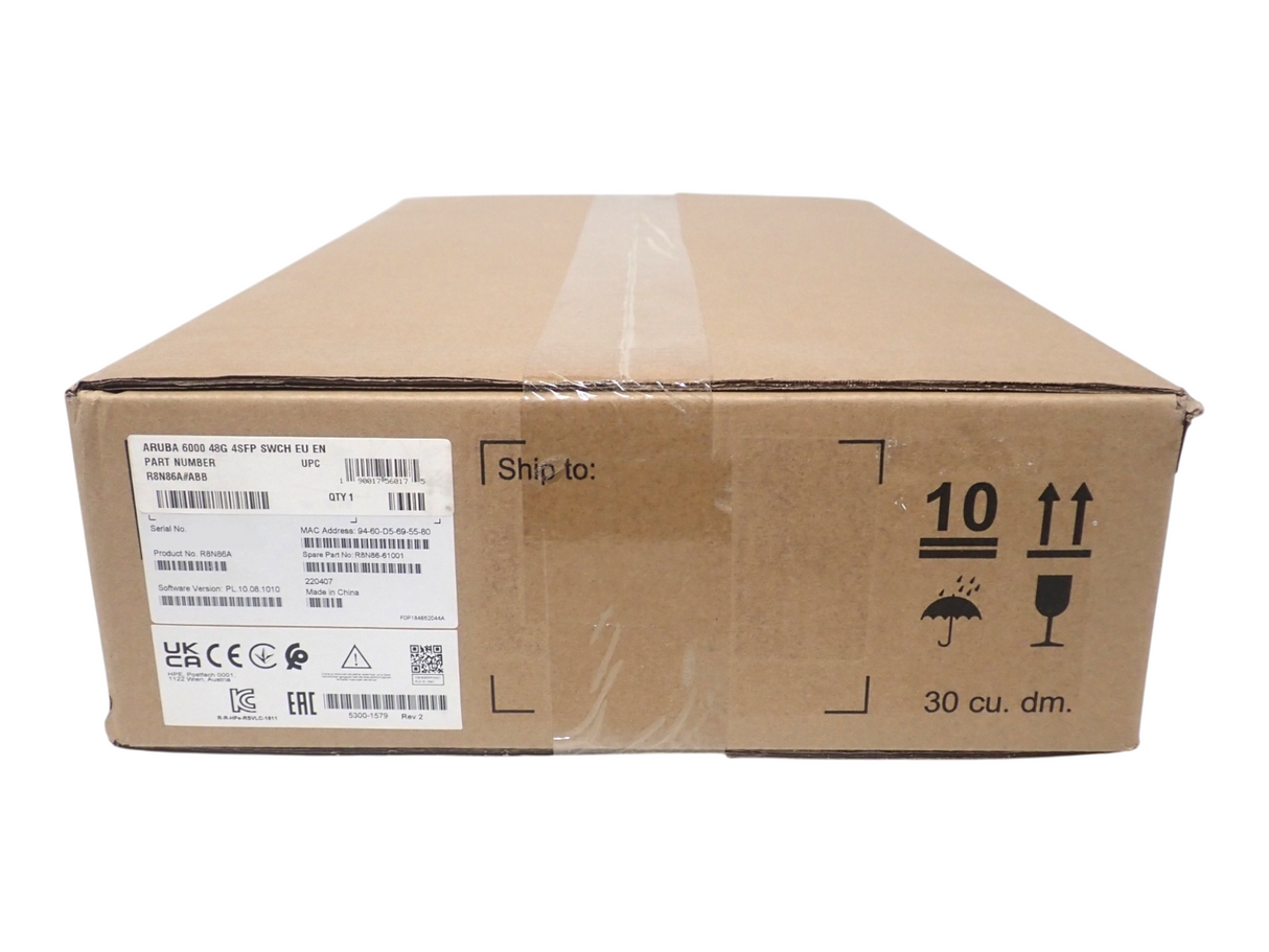 NEW HPE Aruba CX 6000 48x 1GBase-T +4x 1G SFP Port Managed Network Switch R8N86A