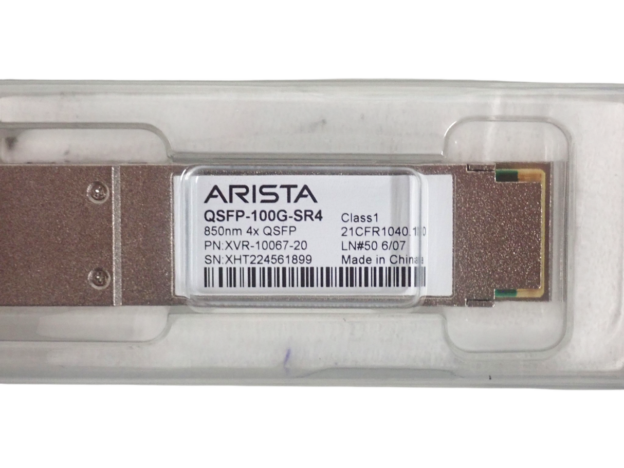 NEW Arista XVR-10067-20 QSFP-100G-SR4 100G QSFP28 SR4 850nm 100m MMF Transceiver