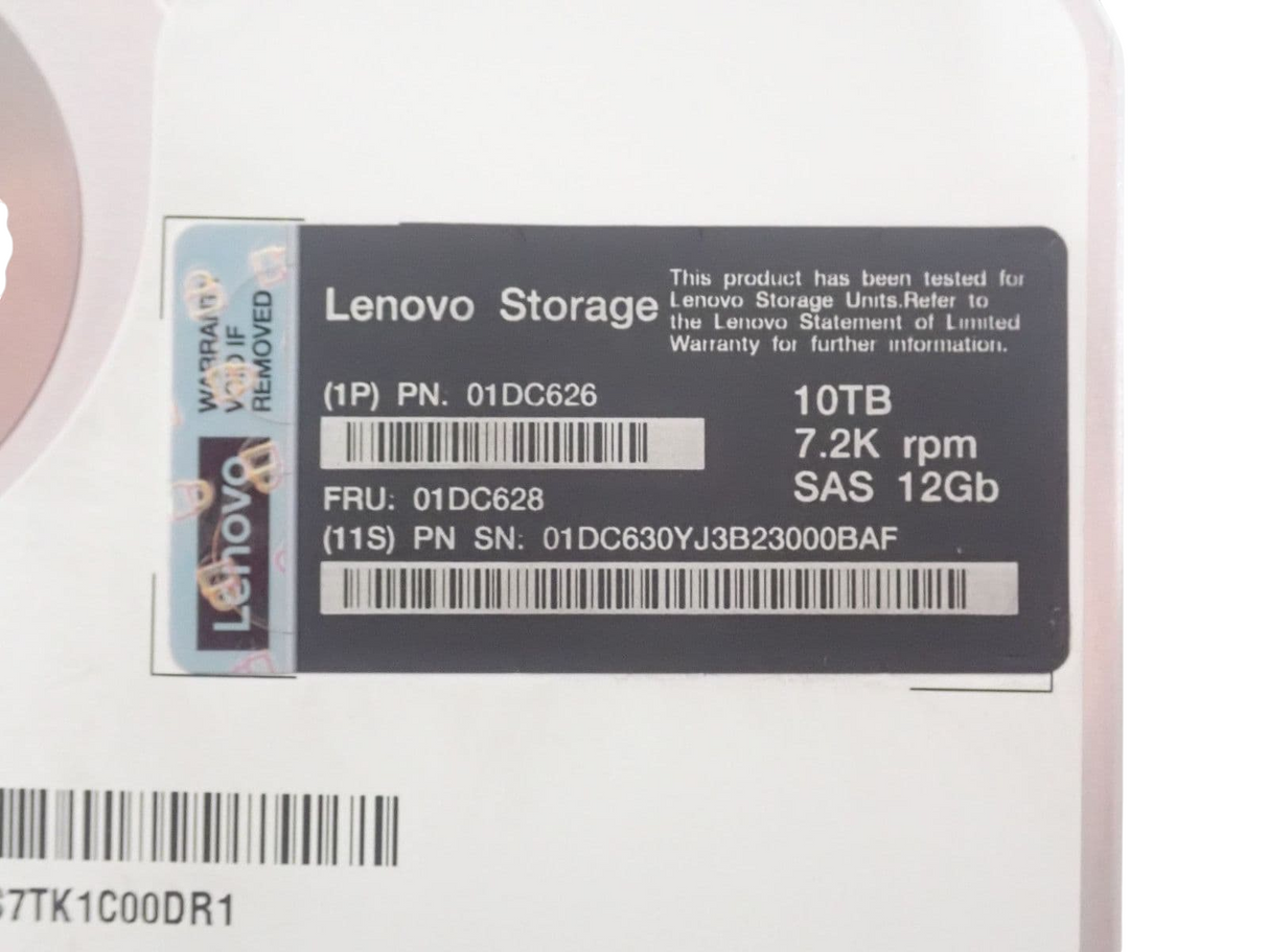 Lenovo Storage 10TB 7.2k SAS 12G3.5'' LFF HDD Hard Drive 01DC628 ST10000NM002G