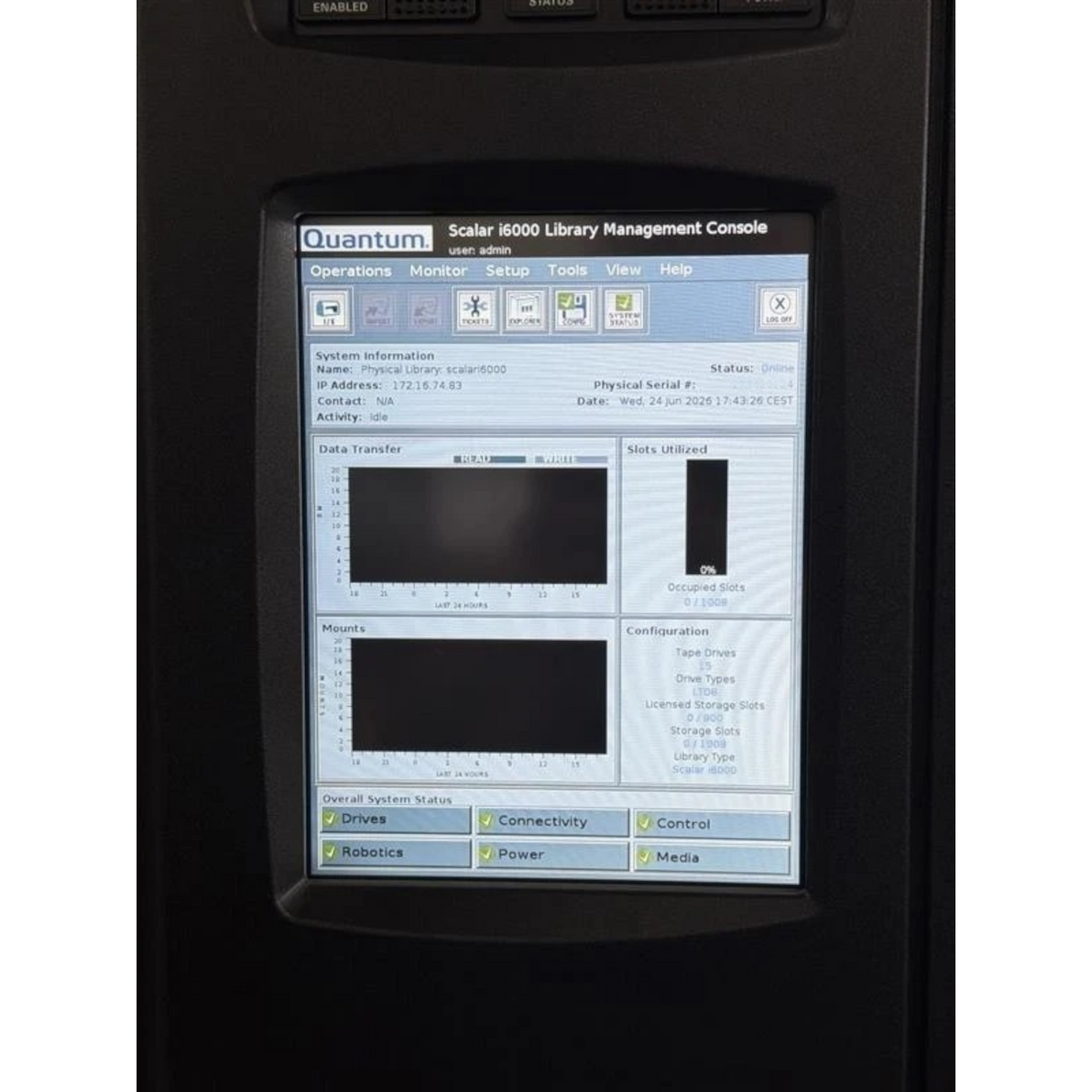 Quantum Scalar i6000 Tape Library + Expansion Module + 15 x LTO-8 FC Drives