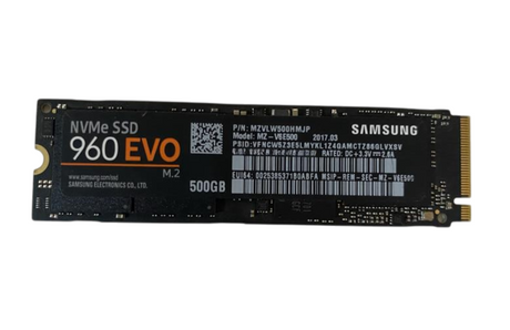 Samsung 960 EVO 500GB NVMe M.2 PCIe SSD Solid State Drive MZ-V6E500 MZVLW500HMJP