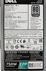 New Dell 750W EPP Reverse Airflow 80Plus Platinum PSU V1FD0 For S52xx-ON Series