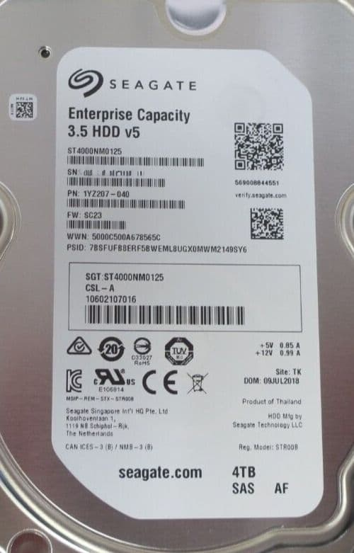 Fujitsu 4TB 7.2K SAS 12G 128MB Cache 3.5" LFF Hard Drive HDD S26361-F5635-L400