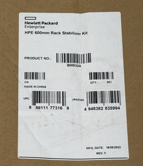 New HPE BW932A 600mm Jack Black Anti Tip G2 Advanced Server Rack Stabilizer Kit
