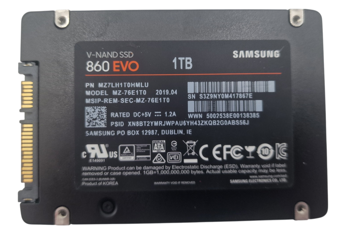 Samsung 860 EVO 1TB SATA 6G TLC Mixed Used 2.5" SSD MZ7LH1T0HMLU