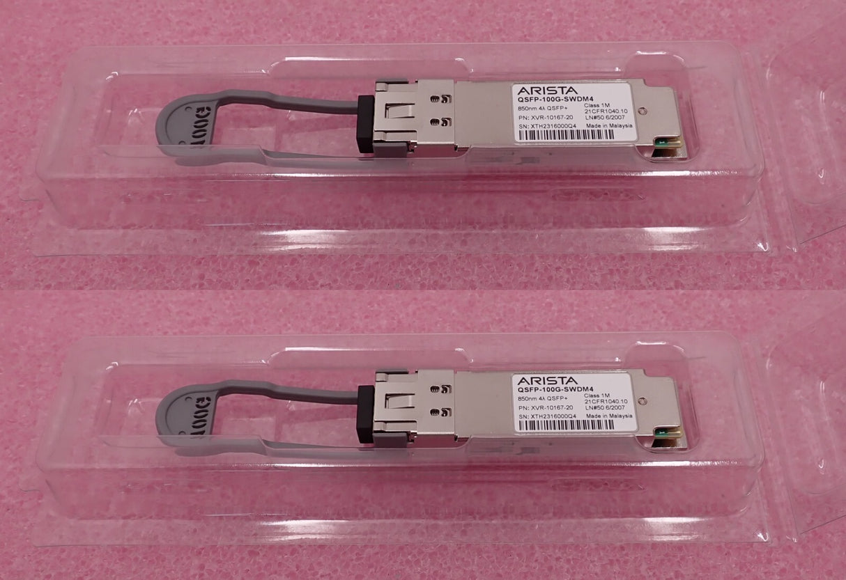 2x NEW Arista 100G MMF 100m QSFP Transceiver Module QSFP-100G-SWDM4 XVR-10167-20