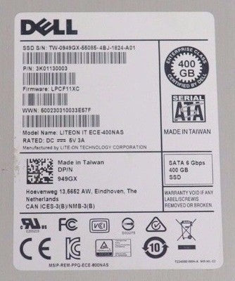 Dell 400GB 6Gbps 2.5" Enterprise MLC SATA SSD Solid State Drive 949GX ECE-400NAS