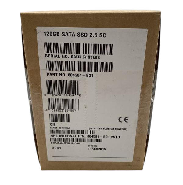 NEW HPE 120GB 6G SATA RI 2.5" SFF SSD - 804581-B21 805362-001 VK0120GEYJP