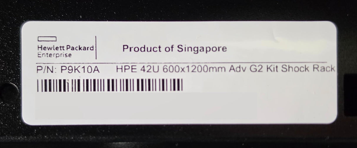 HPE P9K10A 42U 600mm x 1200mm G2 Kitted Advanced Shock Rack Cabinet - NO SIDES