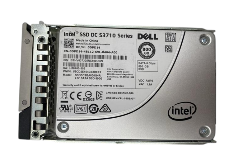 Dell Intel S3710 800GB SATA 6G MLC 2.5" SSD w/ Caddy DPD14 0DPD14 SSDSC2BA800G4R