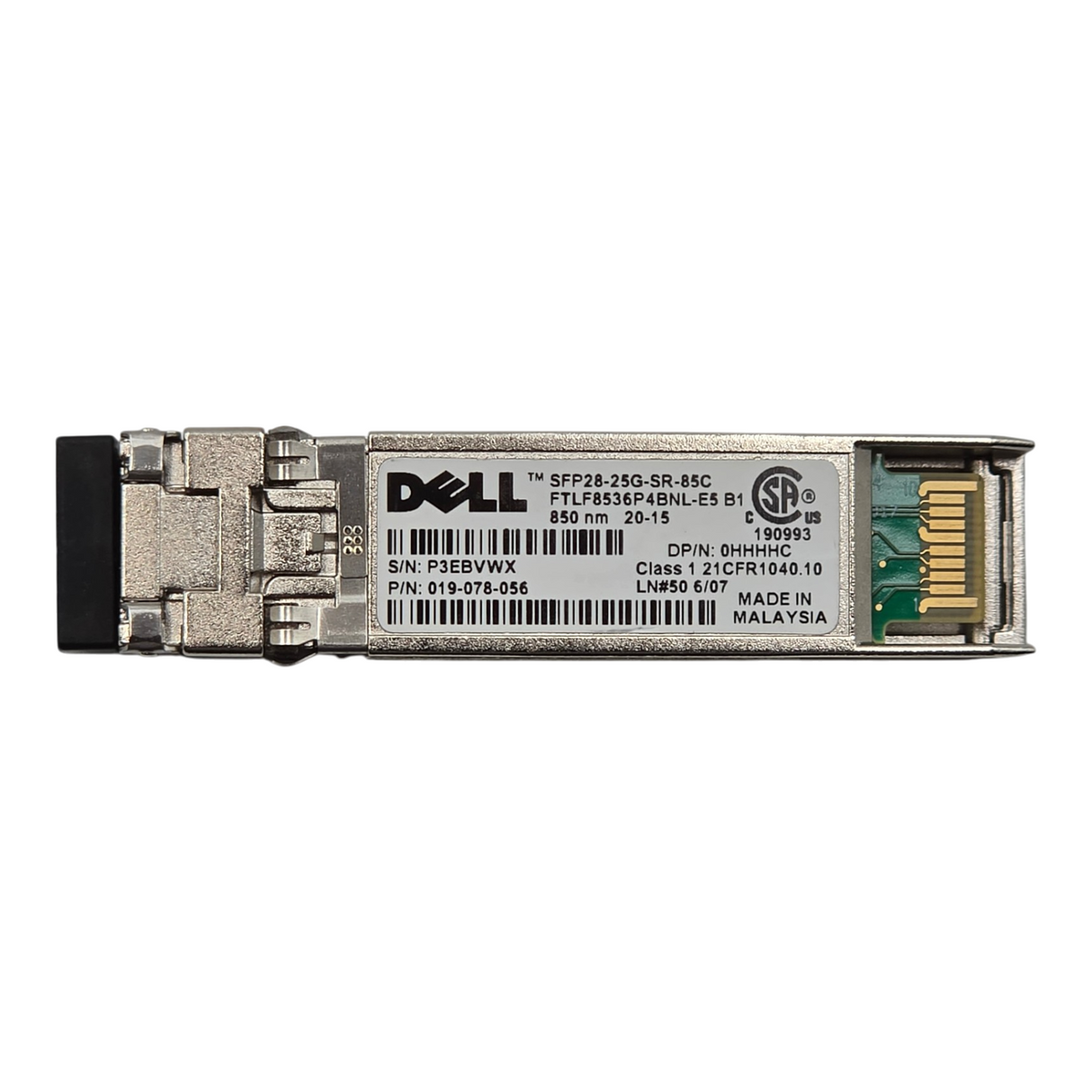 Dell HHHHC 25GBASE-SR 850nm MMF LC 25Gb SFP28 Optical Transceiver Module