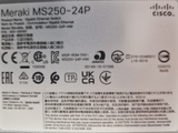 Cisco Meraki MS250-24P-HW 24x 1GbE PoE+ 4x 10Gb SFP+ Layer 3 Cloud Switch