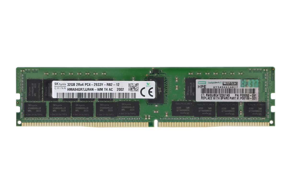 New HPE 32GB 2Rx4 PC4-2933 DDR4-23400 ECC RDIMM Memory RAM P00924-B21 P03052-091