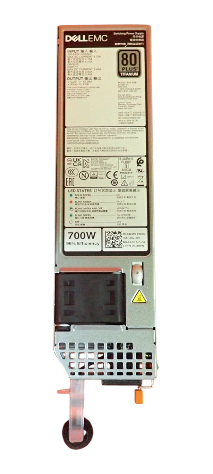 Dell 3D09N PowerEdge 15/16th Gen Hot-Plug 80-Plus Platinum 700W Power Supply