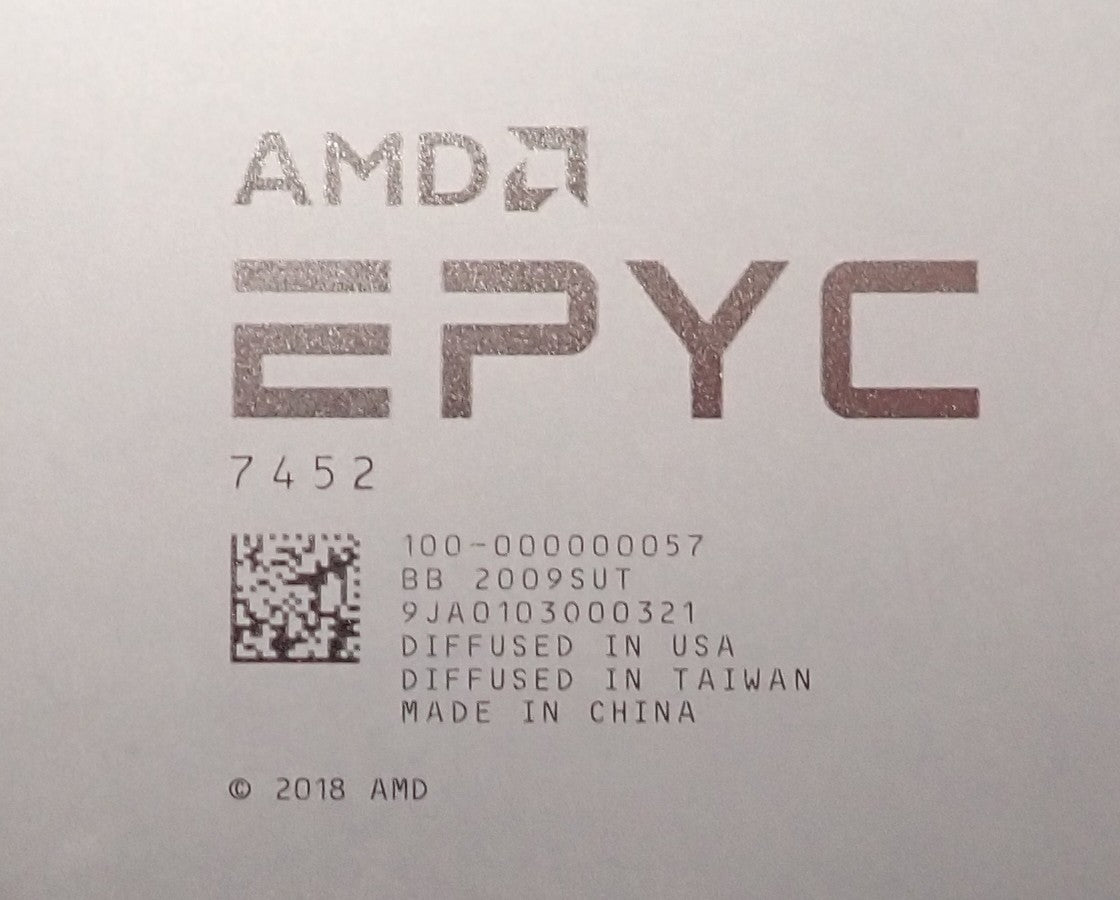 AMD EPYC 7452 32-Core 2.35GHz 128MB L3 SP3 CPU Processor 100-000000057