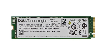 NEW Dell 480GB PCIe 4.0 NVMe RI M.2 2280 SSD XKRT9 0XKRT9 3H1F4 HFS480GEJ8X167N