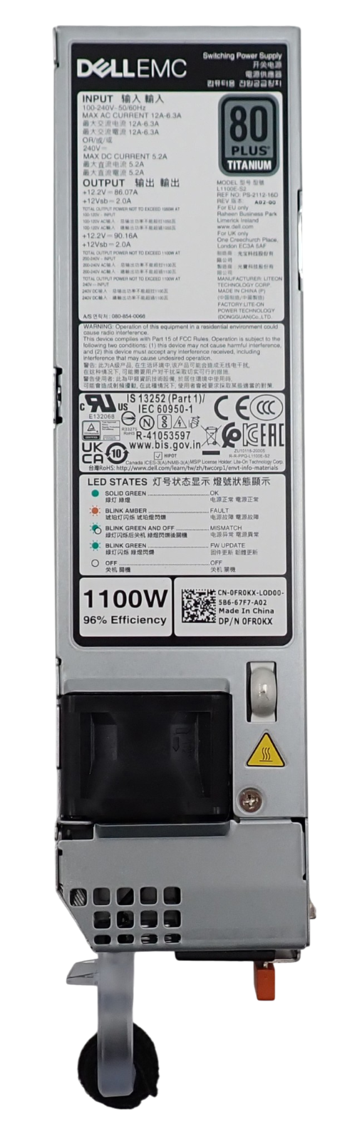 NEW Dell PowerEdge 15/16th Gen 1100W 80+ Titanium 60mm Power Supply PSU FR0KX