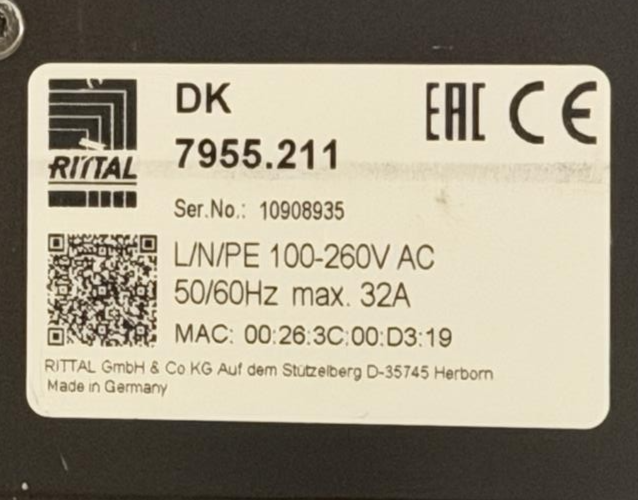 Rittal 7955.211 Metered Single Phase 24xC13 4xC19 32A Power Distribution Unit