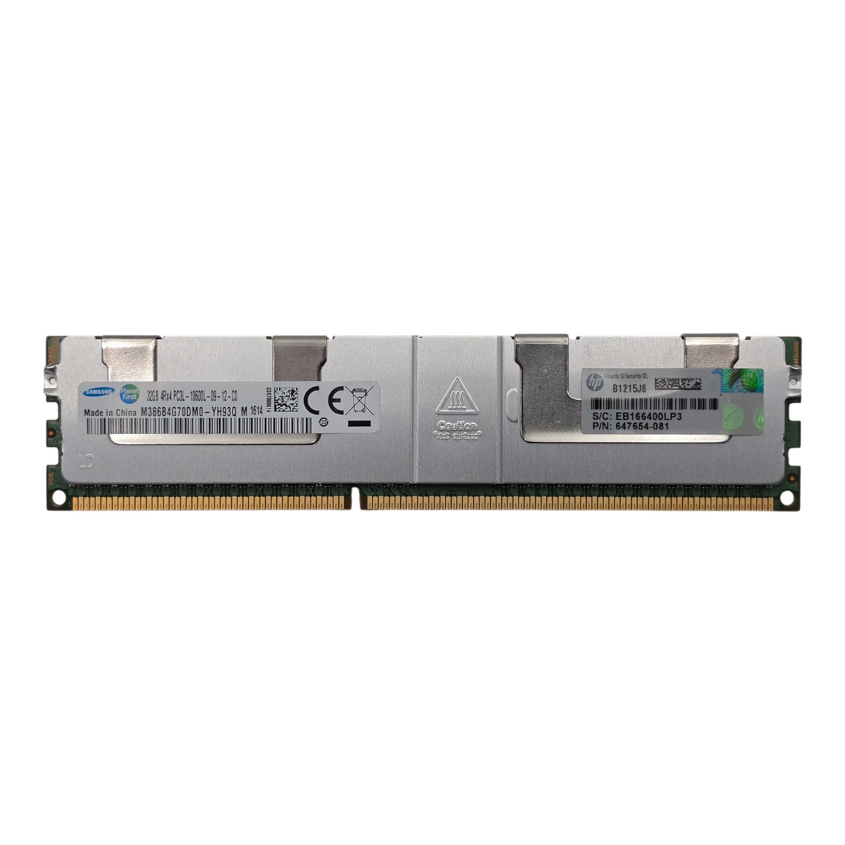 HP 647903-B21 32GB 4Rx4 PC3L-10600L DDR3L CL9 1.35V ECC REG LRDIMM Memory