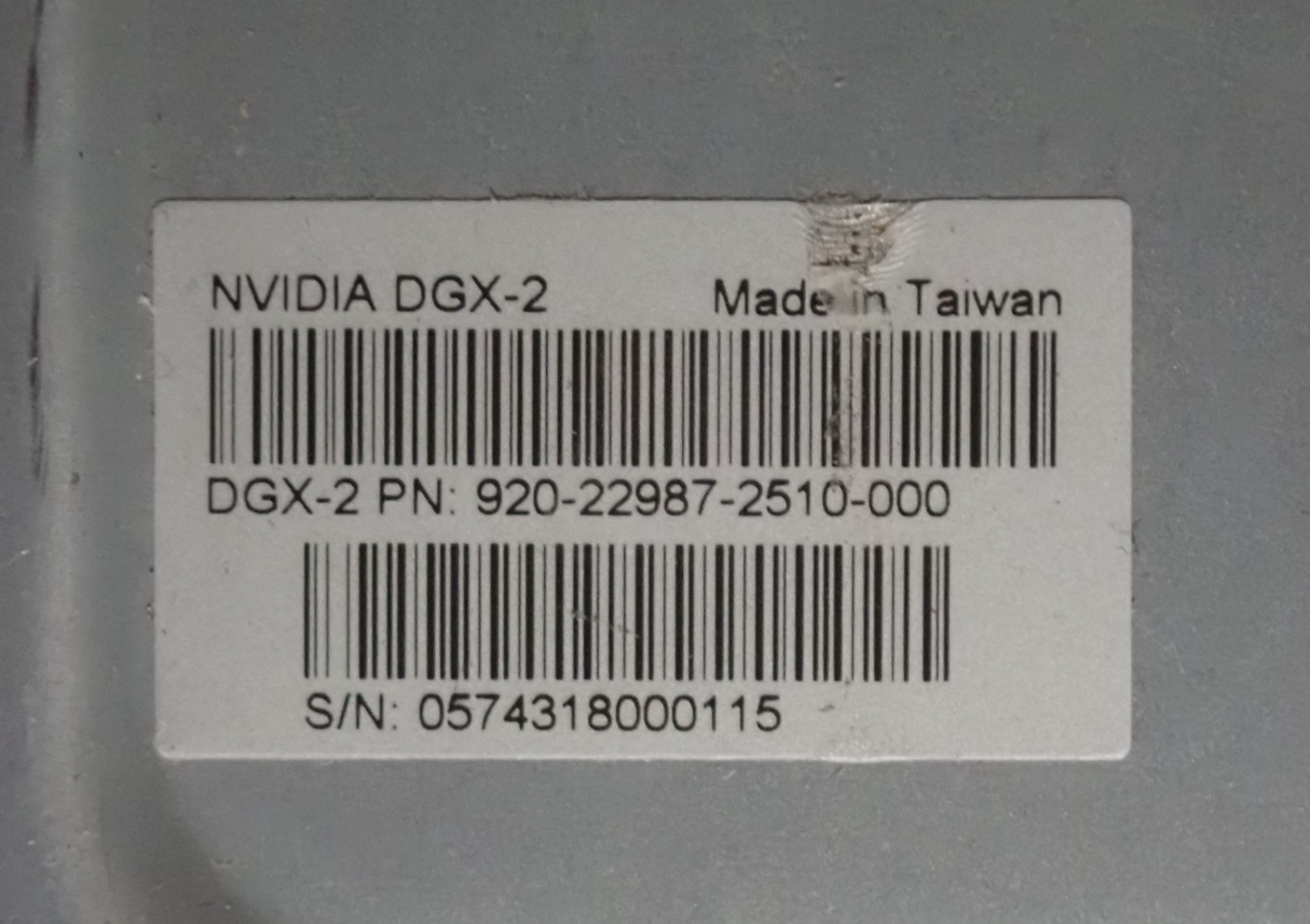 NVIDIA DGX-2 Deep Learning System 16 x 32GB V100 2x 24C 1.5TB RAM AI GPU Server