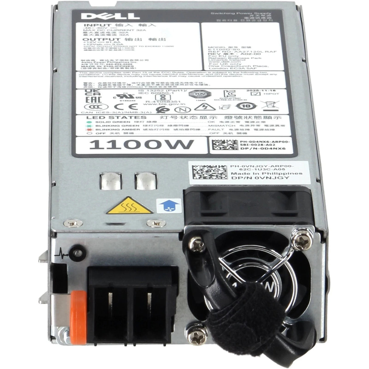 NEW Dell VNJGY 1100W DC PSU to IO Switch Power Supply Unit 48V D4NX6 0VNJGY