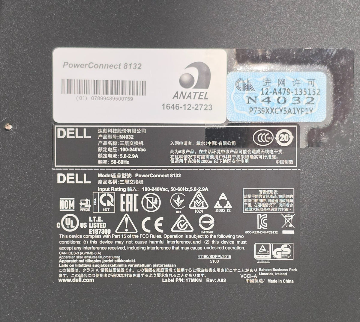 Dell Networking N4032 24x 10GbE RJ45 + 2x 40Gb QSFP+ F2B L3 Network Switch OS6.5