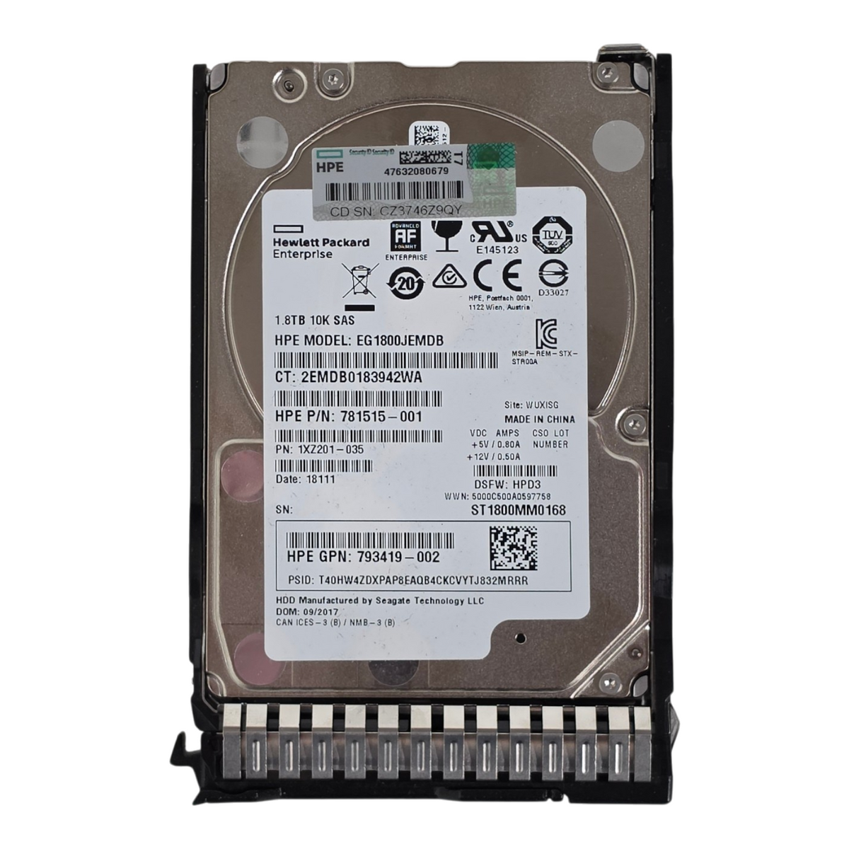 HPE 791034-B21 1.8TB 10K 12G SAS 2.5" SFF Enterprise Hard Drive Hot-Swap HDD