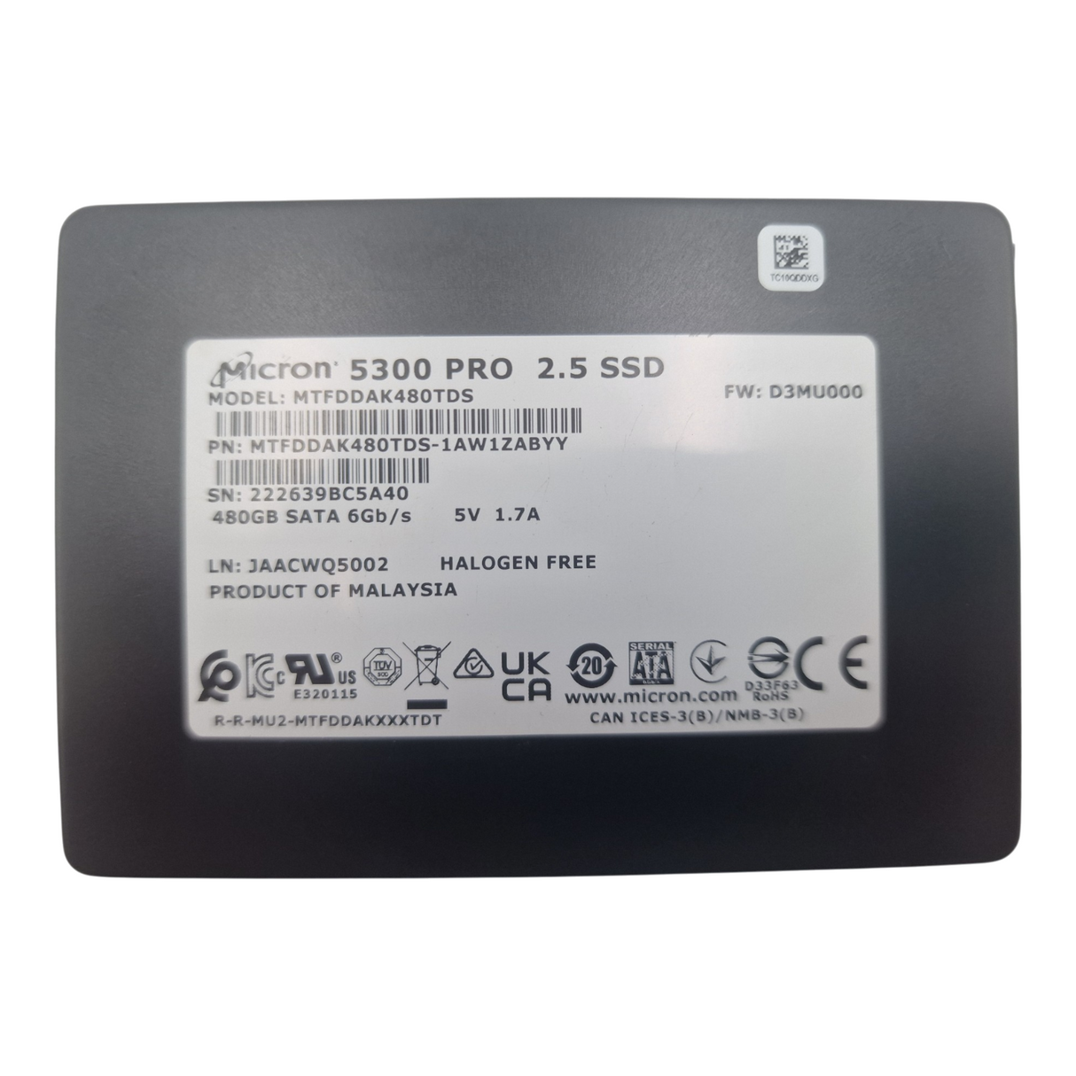 NEW Micron 480GB SATA 6G TLC Mixed Use 2.5" Solid State Drive SSD MTFDDAK480TDS