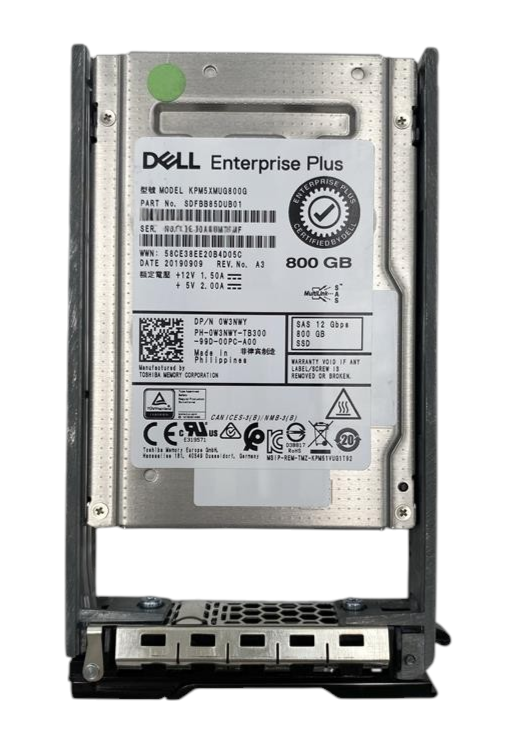 Dell Compellent 800GB 12G SAS WI 512e 2.5" SFF SSD + Caddy W3NWY KPM5XMUG800G