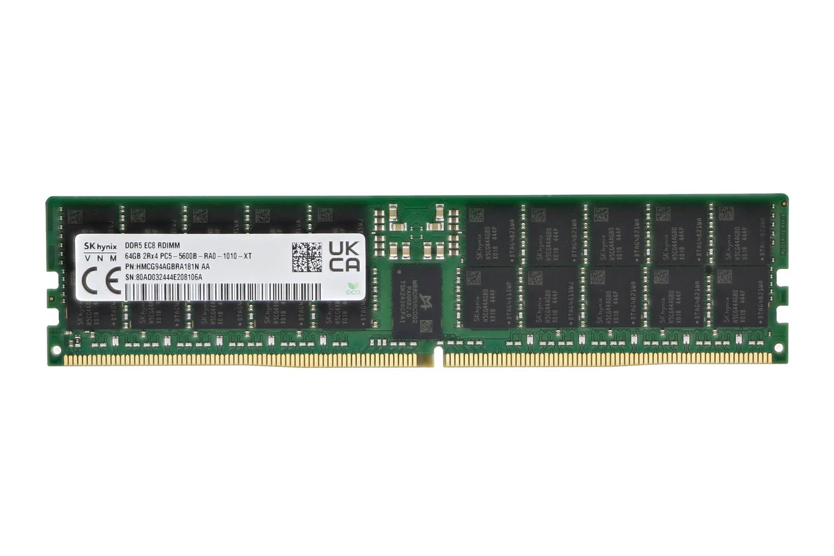 New SK Hynix 64GB 2RX4 PC5-5600B-R DDR5-44800 ECC RDIMM Memory HMCG94AGBRA181N