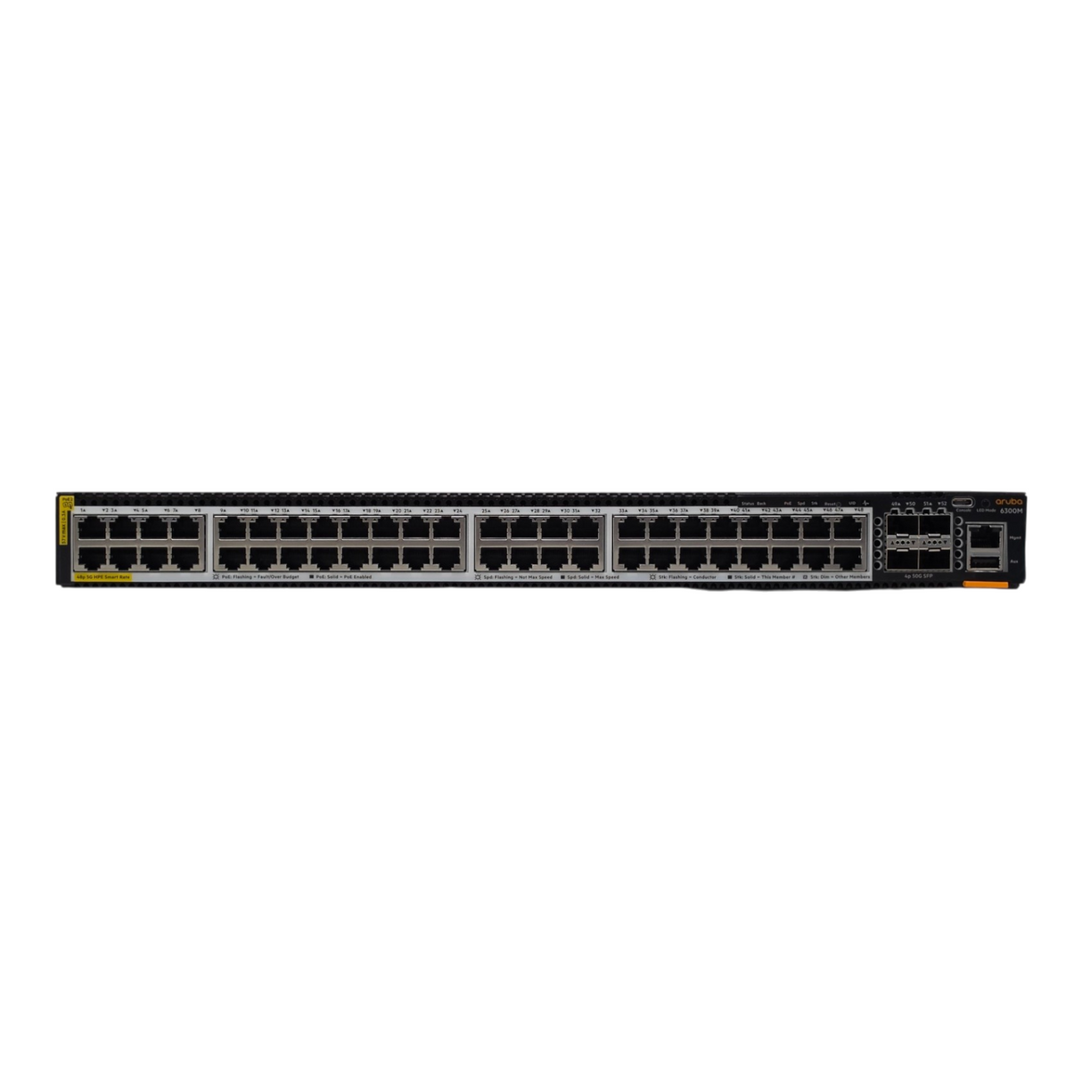 HPE Aruba JL659A 6300M 48x SR PoE 4x SFP56 F2B 2x Fans 2x PSU OS: FL.10.10.1070