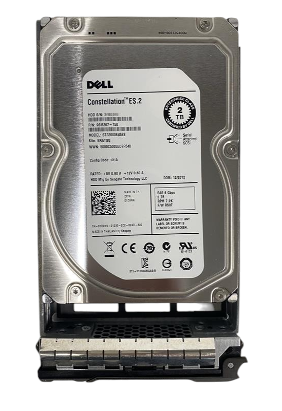 Dell Constellation ES.2 2TB 7.2K 6G SAS 3.5" HDD with Caddy 1D9NN ST32000645SS