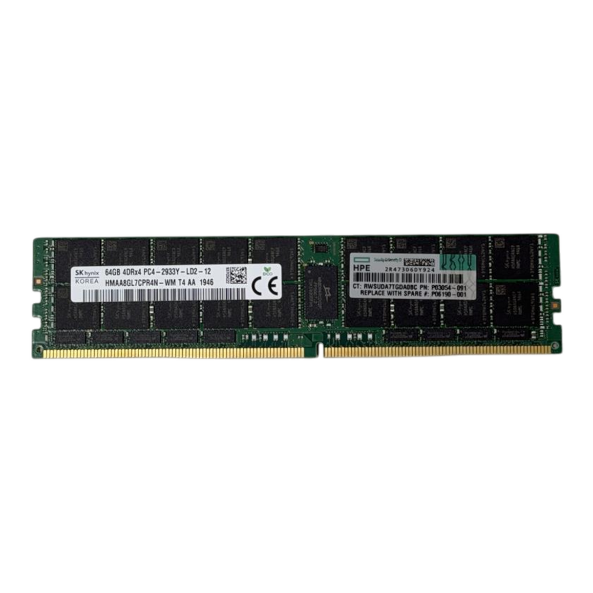 New HPE 64GB 4DRx4 PC4-2933Y DDR4-23400 ECC REG LRDIMM Server Memory P00926-B21
