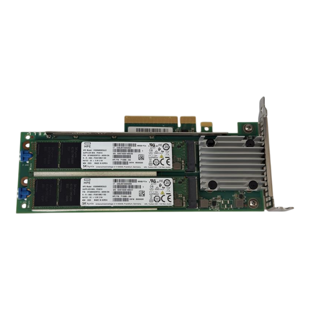 HPE NS204i-p Gen 10+ NVMe PCIe3 2x 480GB M.2 AIC OS Boot Device P12965-B21