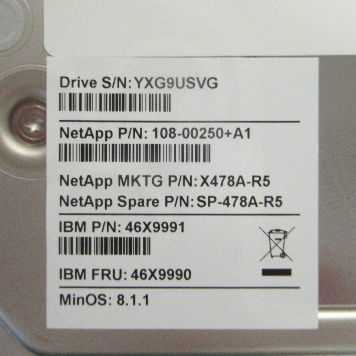 NetApp 6TB 7.2K (2x3TB) Dual Tandem mSATA 6G 3.5" HDD SP-478A-R5 X478A-R5
