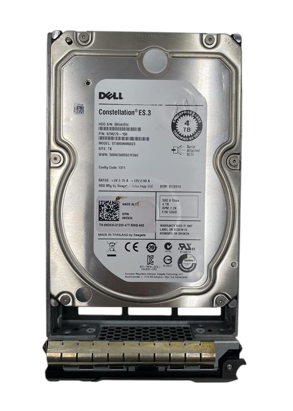 Dell 4TB 7.2K 6G SAS 3.5" Enterprise HDD with Caddy - ST4000NM0023 9CX35