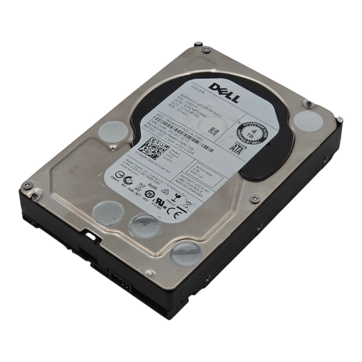 Dell 0K20K 4TB 7.2K SATA 6G 3.5" 64MB LFF HDD Hard Drive WD4000FYYZ 00K20K
