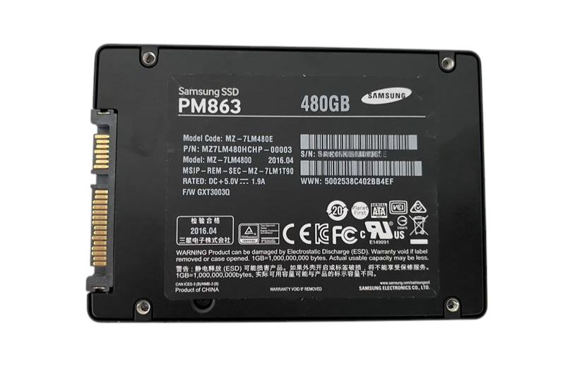 Samsung 480GB SATA 6G TLC RI 2.5" Solid State Drive SSD PM863 MZ7LM480HCHP-00003