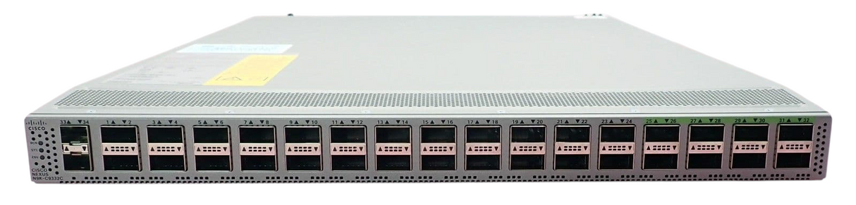 Cisco Nexus N9K-C9332C 9332C 32x 40/100GbE QSFP28 2x 10GbE SFP+ L2 1U B2F Switch